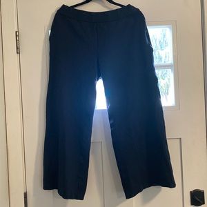 Spanx blue pinstriped pants